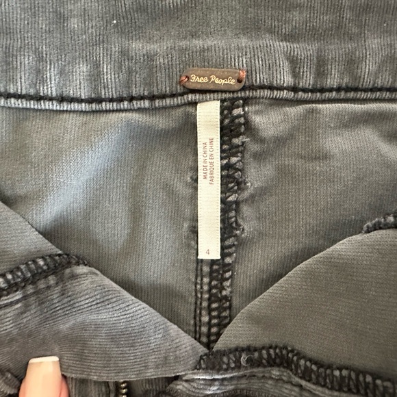 Free People Charcoal Cord Mini Skirt - Picture 2 of 2